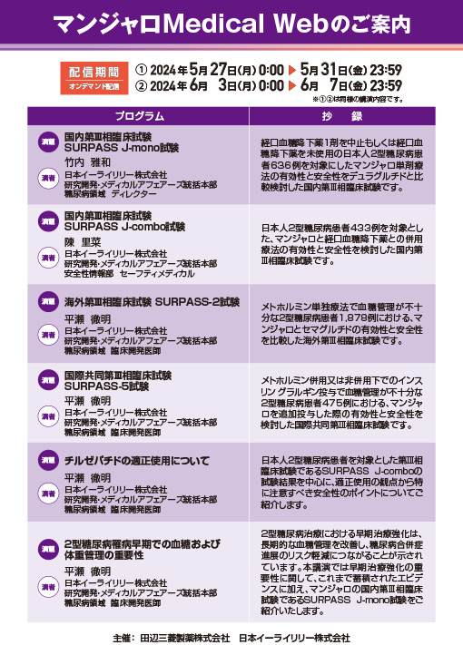 2型糖尿病罹病早期での血糖および体重管理の重要性